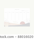 Daily planner minimal elegant vector. Weekly planner template. Organizer and schedule with notes and to-do list. Vector. Isolated 88016020