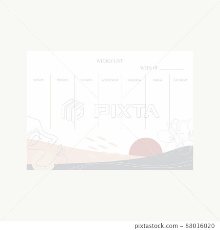 Daily planner minimal elegant vector. Weekly planner template. Organizer and schedule with notes and to-do list. Vector. Isolated 88016020