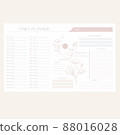 Daily planner minimal elegant vector. Weekly planner template. Organizer and schedule with notes and to-do list. Vector. Isolated 88016028