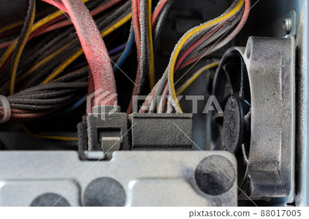 dusty pc electronic hardware closeup with selective focus and blur dusty pc electronic hardware closeup with selective focus and blur 88017005