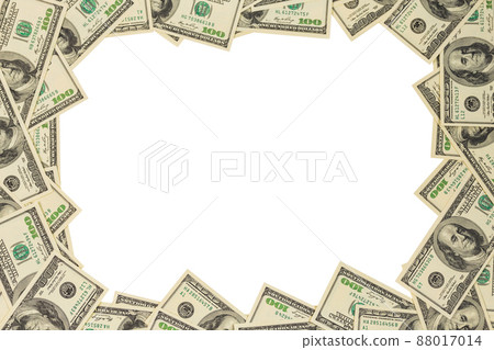 United States one hundred dollar banknote frame mockup isolated on white background United States one hundred dollar banknote frame mockup isolated on white background 88017014