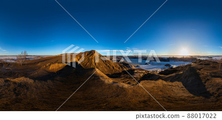 clay hills quarry at sprig sunset spherical 360 degree panorama in equirectangular projection clay hills quarry at sprig sunset spherical 360 degree panorama in equirectangular projection 88017022