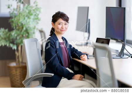 A woman working A woman working 88018038
