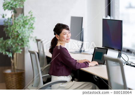 A woman working A woman working 88018064