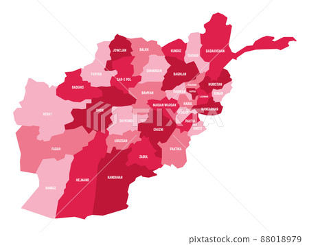 Afghanistan - regional map of provinces 88018979