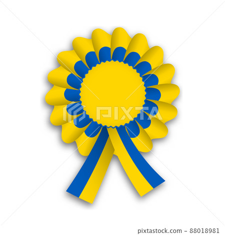 Cockade in national colors of Ukraine 88018981