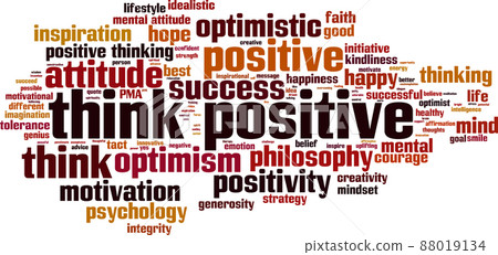 Think positive word cloud Think positive word cloud 88019134