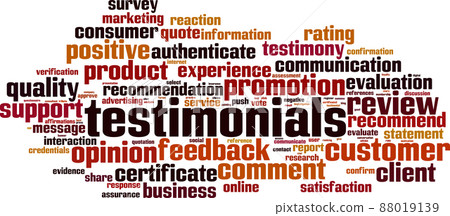 Testimonials word cloud Testimonials word cloud 88019139