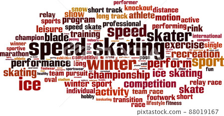 Speed skating skiing word cloud 88019167