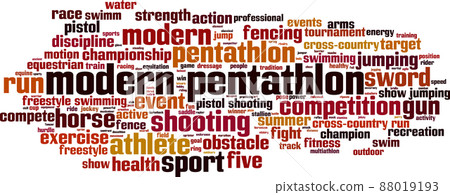 Modern pentathlon word cloud 88019193