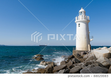 Clear blue sky and Cape Irago Lighthouse Clear blue sky and Cape Irago Lighthouse 88020083