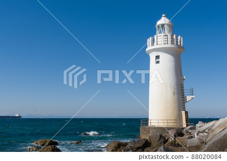 Clear blue sky and Cape Irago Lighthouse Clear blue sky and Cape Irago Lighthouse 88020084