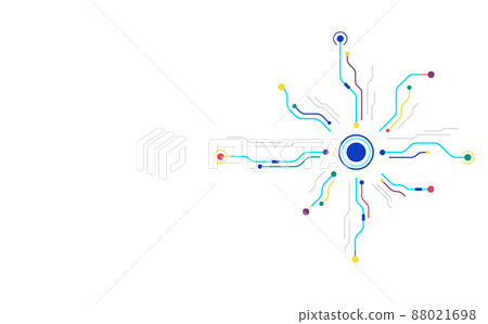 Digital circuit technology connection future dot and line background design. Vector illustration 88021698