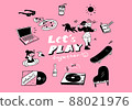 A fun school girl set illustration full of play during spring break and summer vacation 88021976