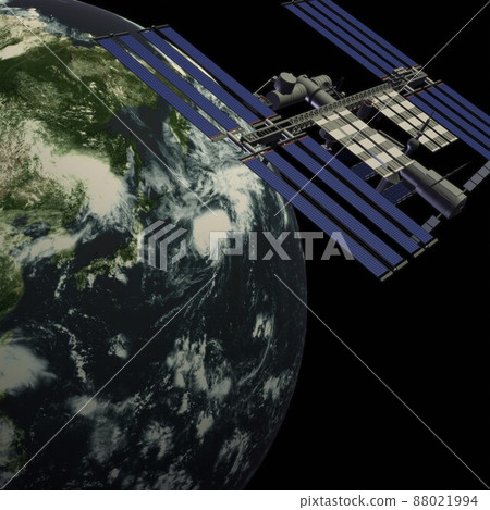 Earth and space station 88021994