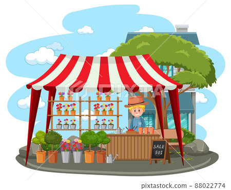 Flea market concept with plant shop 88022774