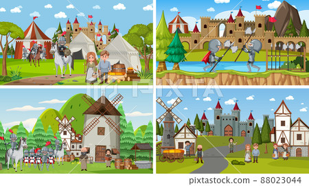 Set of different scene medieval Set of different scene medieval 88023044