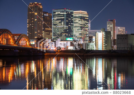 《Osaka Prefecture》 Osaka city night view, Yodogawa riverbed 《Osaka Prefecture》 Osaka city night view, Yodogawa riverbed 88023668