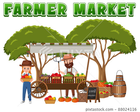 Flea market concept with fruit store Flea market concept with fruit store 88024116