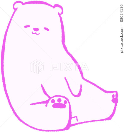 一隻熊坐著對我微笑（紫色） 88024156