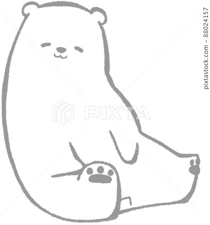 一隻熊坐著對我微笑(灰色) 一隻熊坐著對我微笑(灰色) 88024157