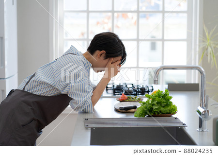 Depressed housewife mom 88024235