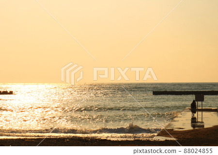 駿河灣海的日落和剪影 88024855