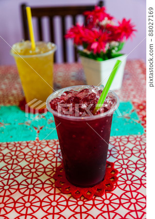traditional thai drink,Iced roselle juice traditional thai drink,Iced roselle juice 88027169