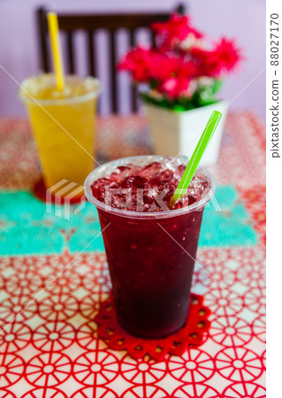 traditional thai drink,Iced roselle juice traditional thai drink,Iced roselle juice 88027170