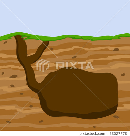 Animal hole and burrow. Scheme of hiding insects and rodents, mice in ground. Tunnels in ground. Underground background. Flat design Animal hole and burrow. Scheme of hiding insects and rodents, mice in ground. Tunnels in ground. Underground background. Flat design 88027778