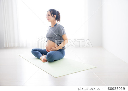 孕婦瑜伽圖片孕婦 88027939