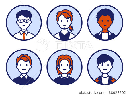 Male character avatar icon set 88028202