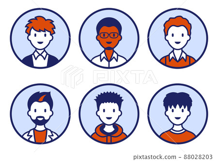 Male character avatar icon set 88028203