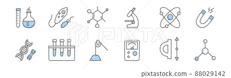 Science icons, research in chemistry and biology 88029142