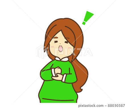 Loose fluffy ponytail girl brown hair Loose fluffy ponytail girl brown hair 88030387