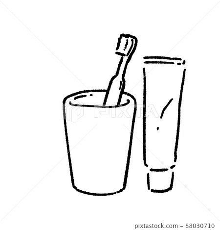 Illustration of toothbrush and toothpaste 88030710