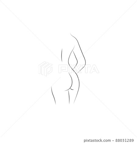 Line sketch of woman standing with her back Line sketch of woman standing with her back 88031289