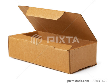 Open brown cardboard box isolated on white 88031629