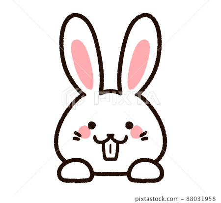 Cute rabbit with bucktooth, white 88031958