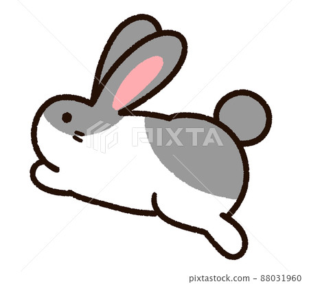 Cute jumping rabbit gray 88031960