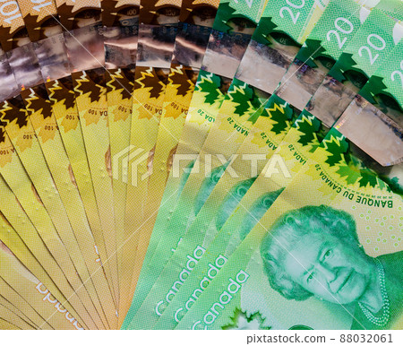Canadian bills background Canadian bills background 88032061