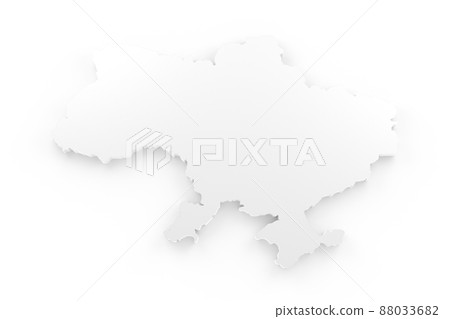 Stylich 3D map of Ukraine in shades of grey on light background Stylich 3D map of Ukraine in shades of grey on light background 88033682