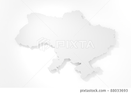 Stylich 3D map of Ukraine in shades of grey on light background 88033693