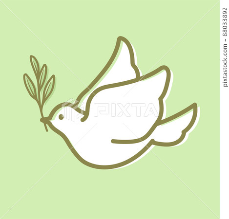 Line drawing illustration of a pigeon with an olive branch (symbol of peace) Line drawing illustration of a pigeon with an olive branch (symbol of peace) 88033892
