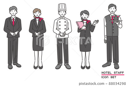Hotel staff vector illustrations / accommodation provider / travel / tourism / travel 88034298