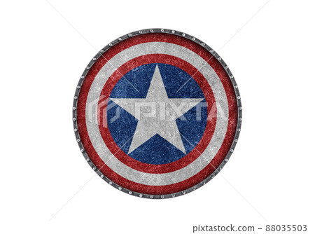 American round shield isolated on white background 88035503