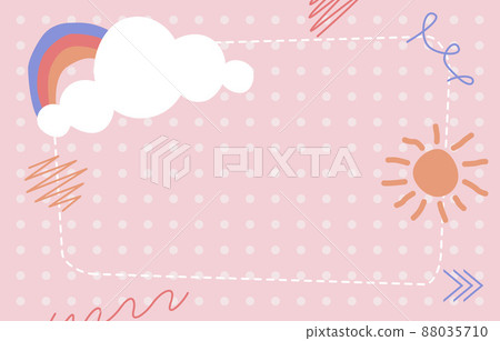 Cute Pink Polka Dot Background Sun Rainbow Cloud Cute Pink Polka Dot Background Sun Rainbow Cloud 88035710
