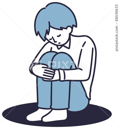 Lonely man simple illustration Lonely man simple illustration 88036635