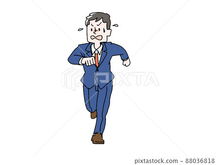 一個被漫畫手寫人物矢量、線條畫和顏色追趕的人 一個被漫畫手寫人物矢量、線條畫和顏色追趕的人 88036818