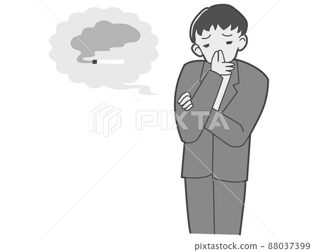 一個關心香煙氣味的男人的插圖 一個關心香煙氣味的男人的插圖 88037399